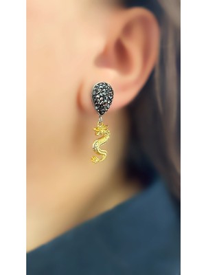 Set.up Siyah Taşlı Küpe