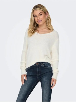 Only Onlella Piumo Ls V-Neck Knt Kadın Kazak 15259562