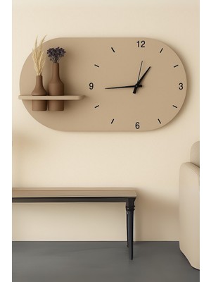 Nera Tasarım Modern Tasarım Raflı Nera Duvar Saati 60X35