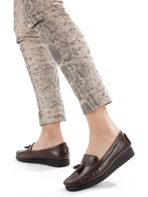 Artı Artı Ayakkabı ARTI-ARTI014-BB-0051  Hakiki Deri Günlük Ortopedik Kadın Kahverengi Babet Ayakkabı