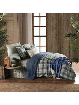 Sarev Kinross Flanel Prime Collection Tek Kişilik Nevresim Takımı Haki