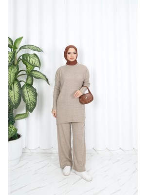 Nisum Moda Saç Örgülü Triko Takım