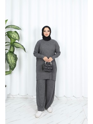 Nisum Moda Saç Örgülü Triko Takım