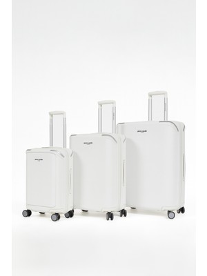 Pierre Cardin 3'lü Set %100 Polipropilen Valiz Beyaz 04PC7090