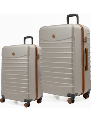 Louisiana Polo 2'li Valiz Seti Büyük Boy - Kabin Boy Taş-Taba 1168