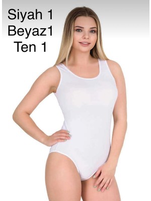 Mc Morcity Berrak Kadın 3"lü Pamuklu Likralı Kalın Askılı Kancalı Body Zıbın Atlet 2083