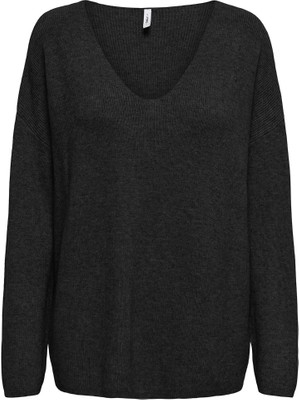 Only Onlibi Ls Rib Loose V-Neck cc Knt Kadın Kazak 15351121