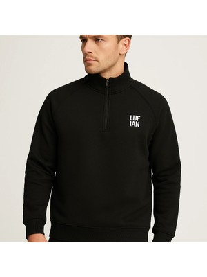 Laviva Fashion Balıkçı Yaka Fermuarlı Üç Iplik Sweatshırt