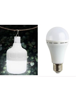 Noas Şarjlı Ampul Seti ( Şarjlı LED Ampul 7 W + Şarjlı LED Torch Ampul 30 W )