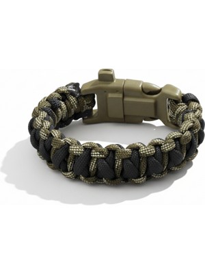 Tesbihname Pusulalı Çakmaklı Taktik Paracord Bileklik - Asker Kamuflaj Desen - Kamp ve Doğa Sporları Için
