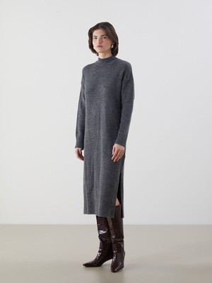 LC Waikiki Lcw Yeni Sezon Yeni Sezon Yarım Balıkçı Yaka Kadın Triko Elbise