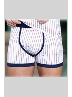 Moda Şahsenem Berrak Çapa ve Çizgi Baskı Erkek  Boxer 1107