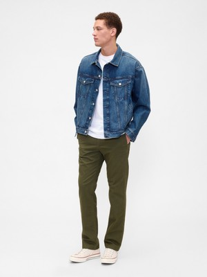 Gap Erkek Yeşil Gapflex Straight Fit Khaki Pantolon