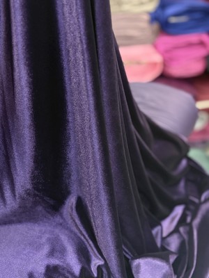 Mekik Manifatura Patlıcan Moru Ipek Kadife