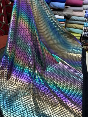 Mekik Manifatura Balık Sırtı Rengarenk Yaldızlı Kumaş