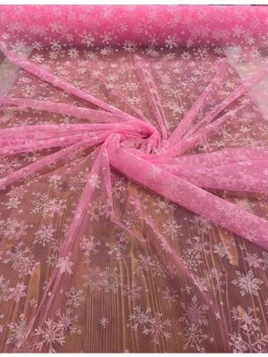 Mekik Manifatura Pembe Elsa Tül Kumaş