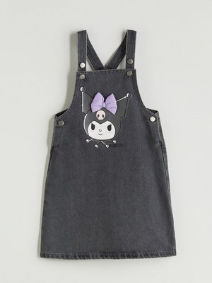 LC Waikiki Lcw Yeni Sezon Uzg Store'dan Stilinizi Oluşturun | Kare Yaka Kuromi Baskılı Kız Çocuk Jean Elbise