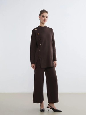 LC Waikiki Beli Lastikli Geniş Paça Kadın Triko Pantolon  (W5)