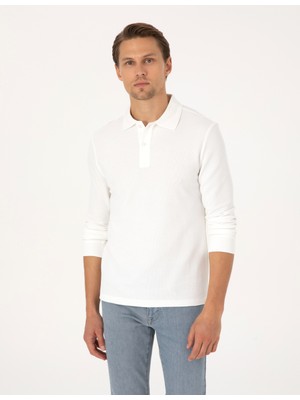 Pierre Cardin Erkek Ekru Slim Fit Sweatshirt 50311678-VR019