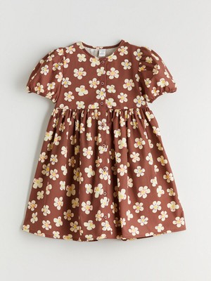 LC Waikiki Lcw Yeni Sezon Vizyon Yeni Sezon Bisiklet Yaka Çiçekli Kız Çocuk Elbise