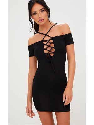 Moda Şahsenem Omuzları Açık Elbise