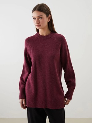 LC Waikiki Dik Yaka Oversize Kadın Triko Tunik  (W5)