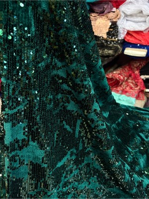 Mekik Manifatura Premium Pullu Kadife