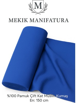 Mekik Manifatura %100 Pamuk Çift Kat Müslin Kumaş – En 150 cm – Dekoratif ve Giysi Kumaşı