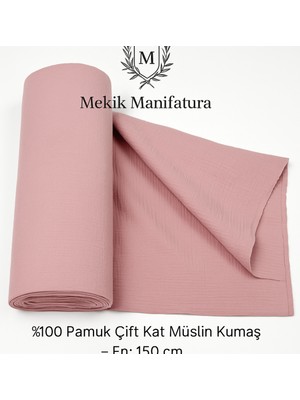 Mekik Manifatura %100 Pamuk Çift Kat Müslin Kumaş – En 150 cm – Dekoratif ve Giysi Kumaşı