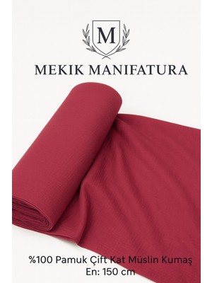 Mekik Manifatura %100 Pamuk Çift Kat Müslin Kumaş – En 150 cm – Dekoratif ve Giysi Kumaşı