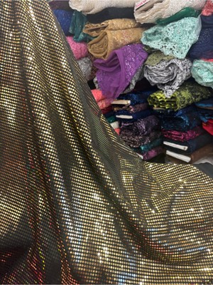 Mekik Manifatura Likralı Pullu Kumaş