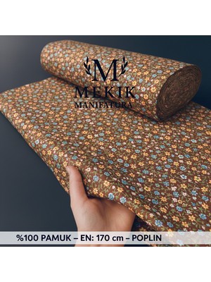 Mekik Manifatura %100 Pamuk Poplin Kumaş – 170 cm En – Çiçek Desenli