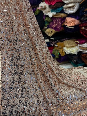 Mekik Manifatura Pullu Payet Kumaş (Tül Üzerine Pul ve Boncuk Görünümlü )