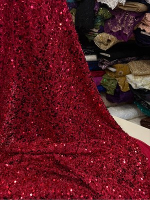 Mekik Manifatura Pullu Payet Kumaş (Tül Üzerine Pul ve Boncuk Görünümlü )