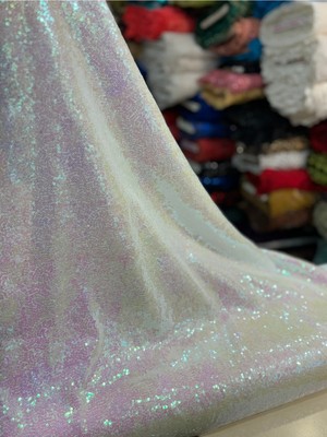 Mekik Manifatura 3 mm Pullu Payet Kumaş %100 Polyester Desenli Renkli 140 cm Genişlik