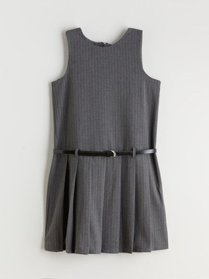 LC Waikiki Lcw Yeni Sezon Yeni Sezon Bisiklet Yaka Çizgili Kız Çocuk Elbise