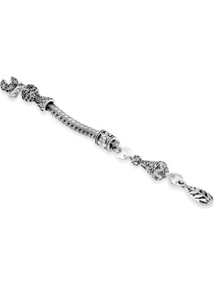 Tesbihname Buğday Temalı Foxtail Zincirli Tek Kamçılı Kararmaz Metal Püskül