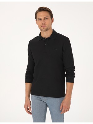 Pierre Cardin Erkek Siyah Slim Fit Sweatshirt 50311678-VR046