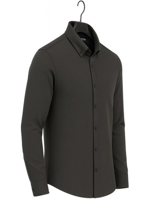 Classics Men Gewer Uzun Kol Slim Fit Içi Polarlı Erkek Gömlek - 7440