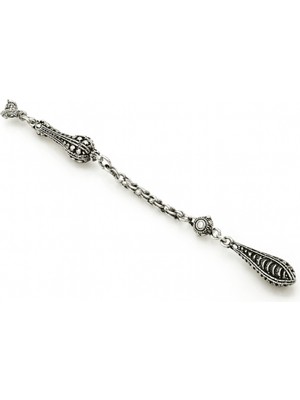 Tesbihname Arnavut Zincirli Gümüş Renk Tek Kamçılı Kararmaz Metal Püskül