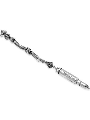 Tesbihname Uçaksavar Temalı Foxtail Zincirli Tek Kamçılı Kararmaz Metal Püskül