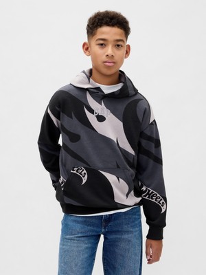 Gap Erkek Çocuk Gri Relaxed Gap Logo Kapüşonlu Sweatshirt