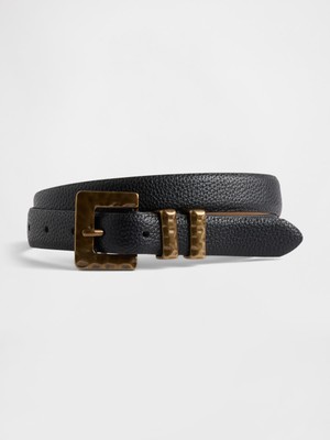 Gap Kadın Siyah Vegan Pebble Deri Kemer