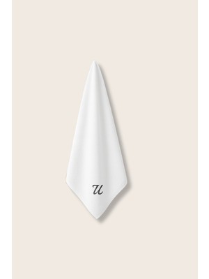 LIWOGY U Harfli Nakışlı Tekli El & Yüz & Saç Havlusu / Hediyelik & Çeyizlik Havlu