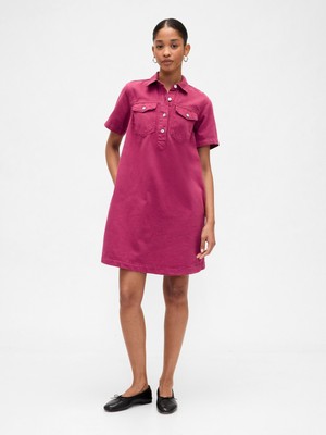Gap Kadın Pembe Denim Mini Elbise