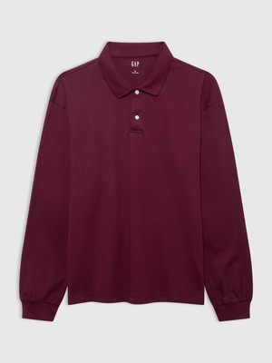 Gap Erkek Bordo Heavyweight Jersey Polo T-Shirt