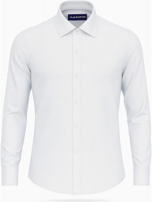 Erkek Beyaz/mavi Slim Fit Gömlek – Plus Scorpion, Ofis & Günlük Şık Kombin, Ütü Gerektirmeyen