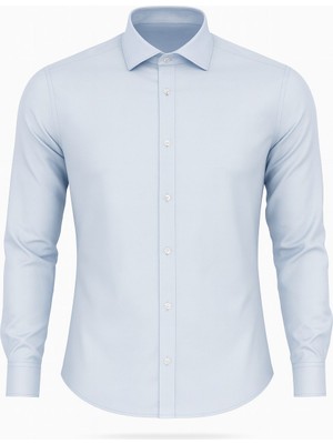 Erkek Beyaz/mavi Slim Fit Gömlek – Plus Scorpion, Ofis & Günlük Şık Kombin, Ütü Gerektirmeyen