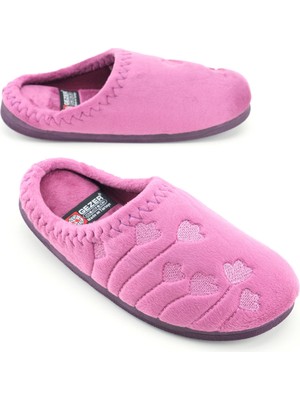 Gezer Kadın Kışlık Pu Rahat Taban Nakışlı Tasarım Ev Bahçe Terlik