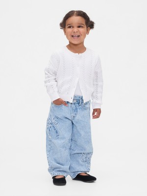 Gap Kız Bebek Mavi Bow Horseshoe Jean Pantolon